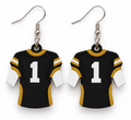 Personalized Western Wayne Football Jersey Earrings