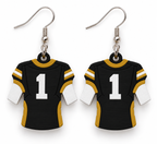 Personalized Western Wayne Football Jersey Earrings
