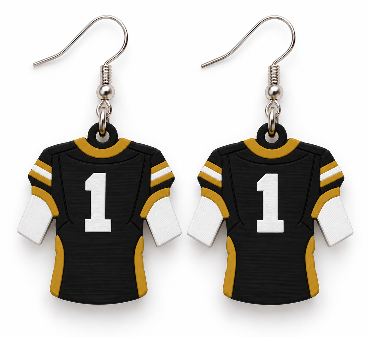 Personalized Western Wayne Football Jersey Earrings