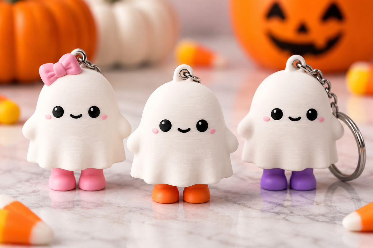 Halloween Little Boo Ghost Clicker Bag Tag
