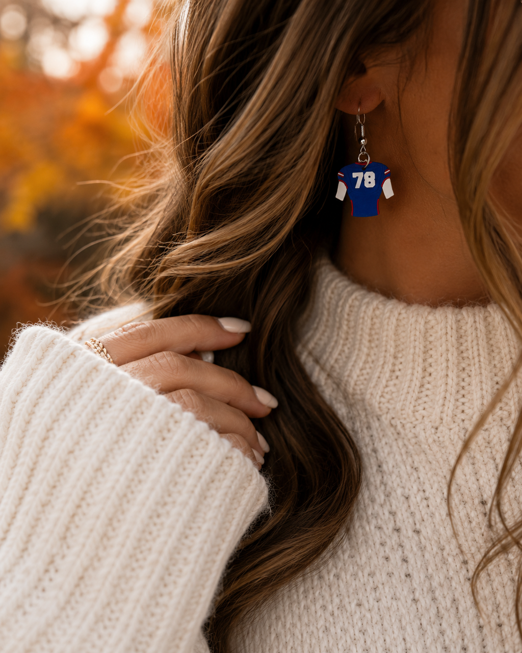 Personalized Lakeland Football Jersey Earrings