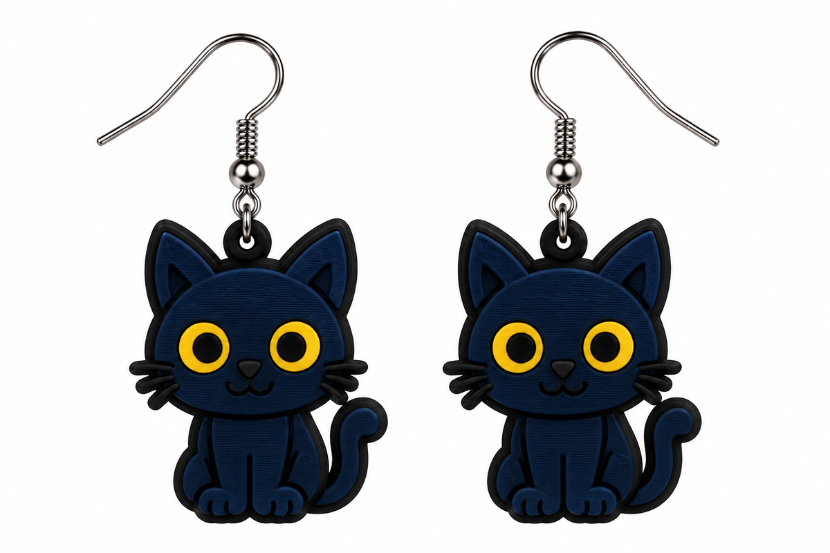 Halloween Doodle Buddy Earrings - Purrnard