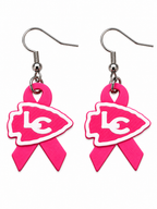 Lakeland Pink Out Ribbon Dangle Earrings