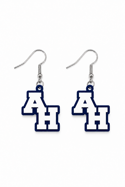 Abington Heights AH Dangle Earrings — white background