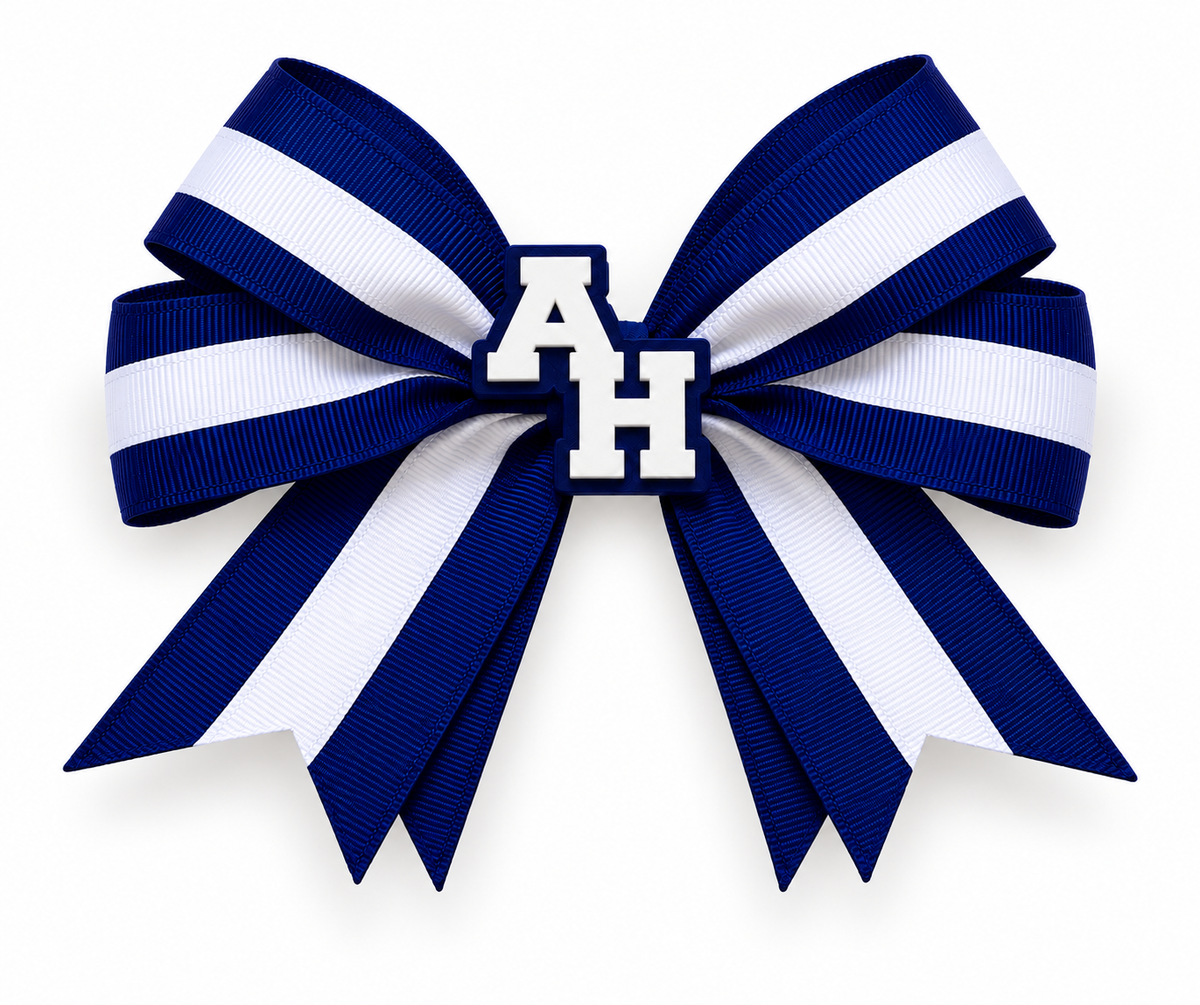 Abington Heights Hair Bow — white background