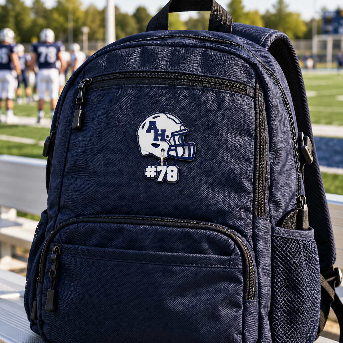 Abington Heights Personalized Football Helmet Pin — lifestyle