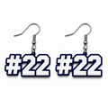 Abington Heights Personalized Number Earrings — white background