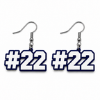 Abington Heights Personalized Number Earrings — white background