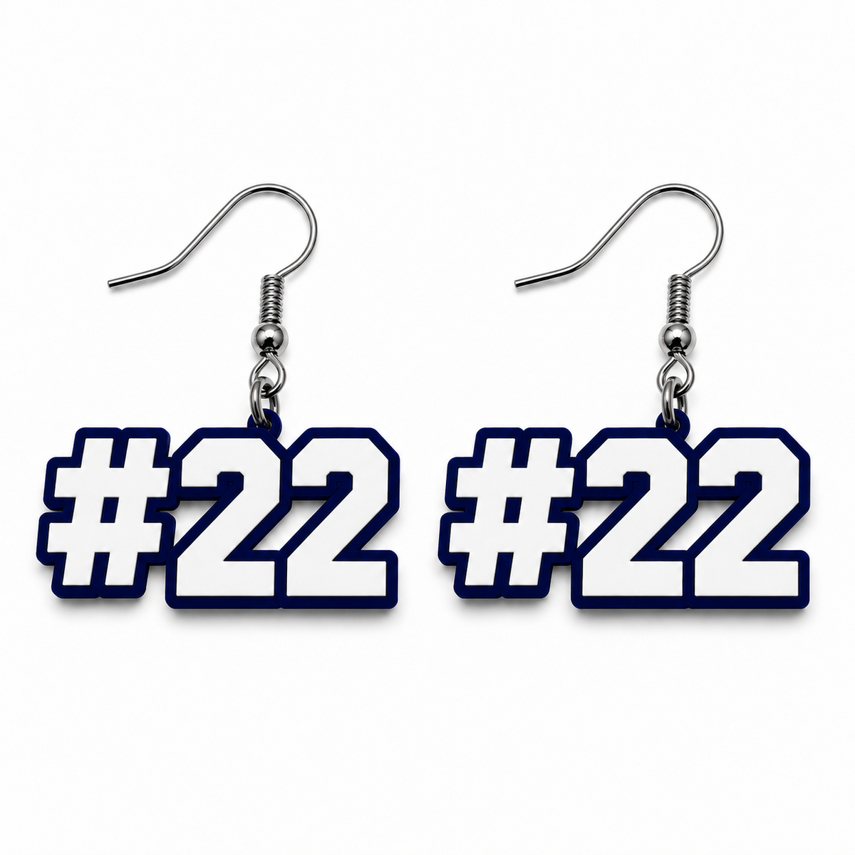 Abington Heights Personalized Number Earrings — white background