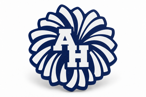 Abington Heights Pom Pom Bag Charm — white background