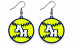 Abington Heights Softball Earrings — white background