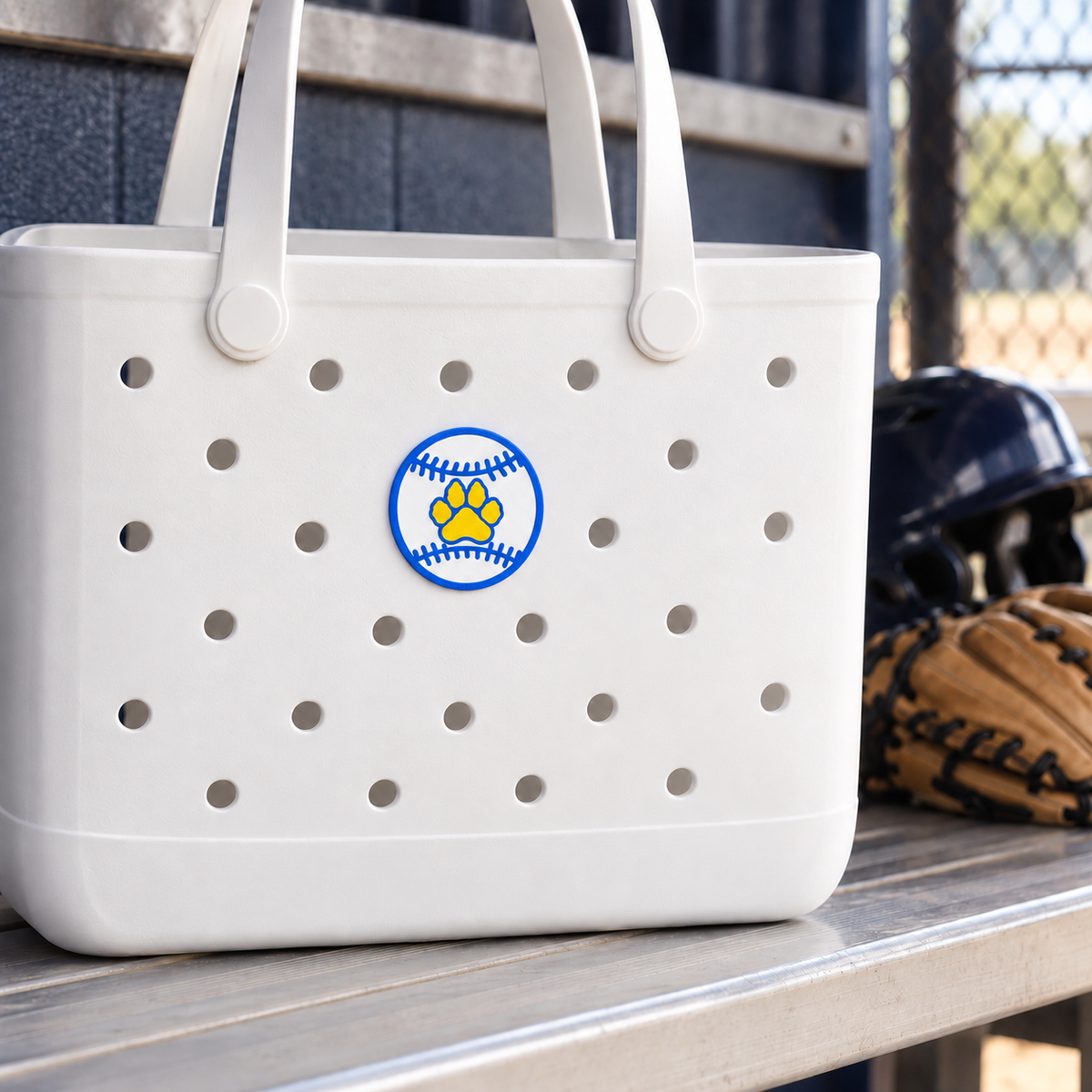 Valley View Baseball Bag Charm — lifestyle