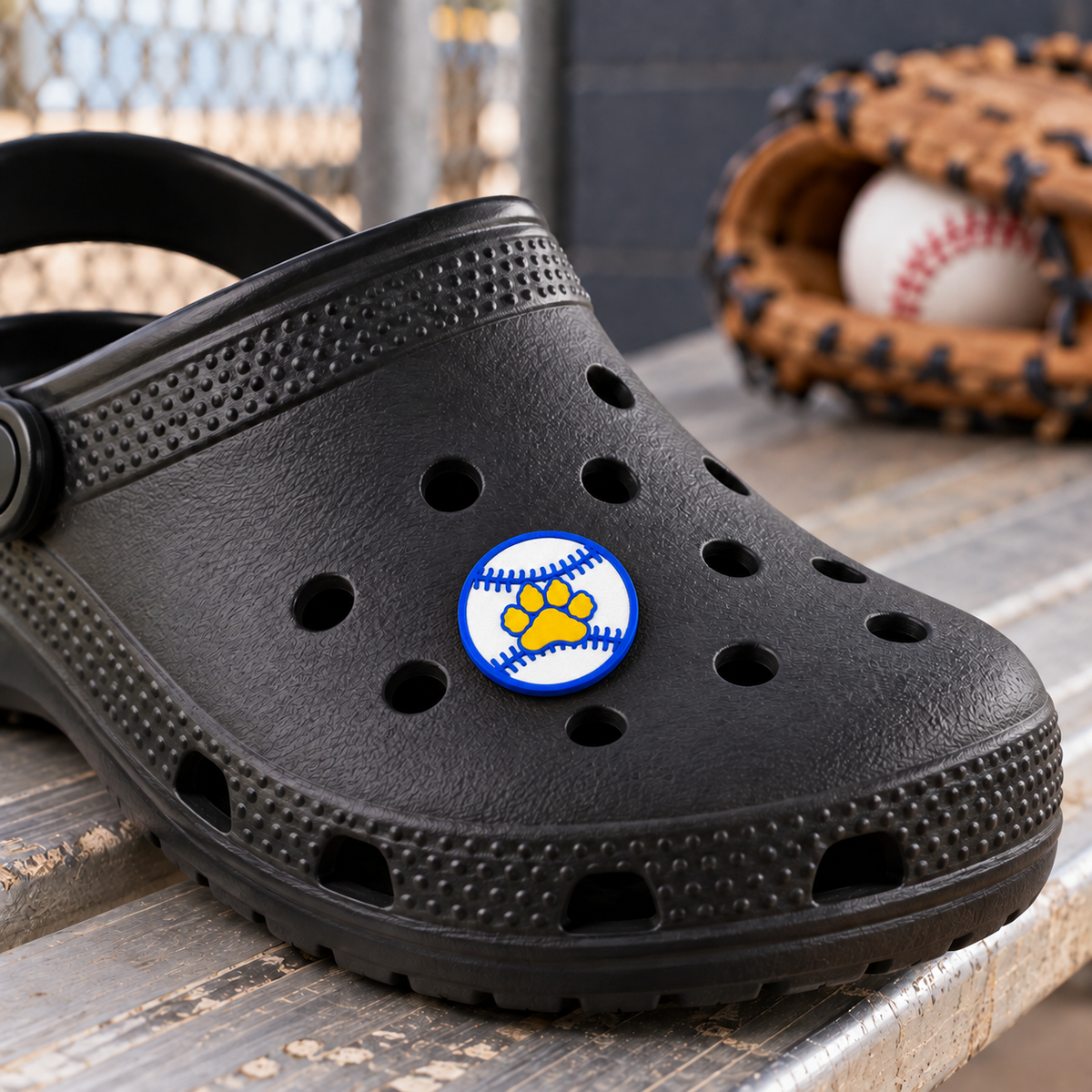 Valley View Baseball Shoe Charm — lifestyle