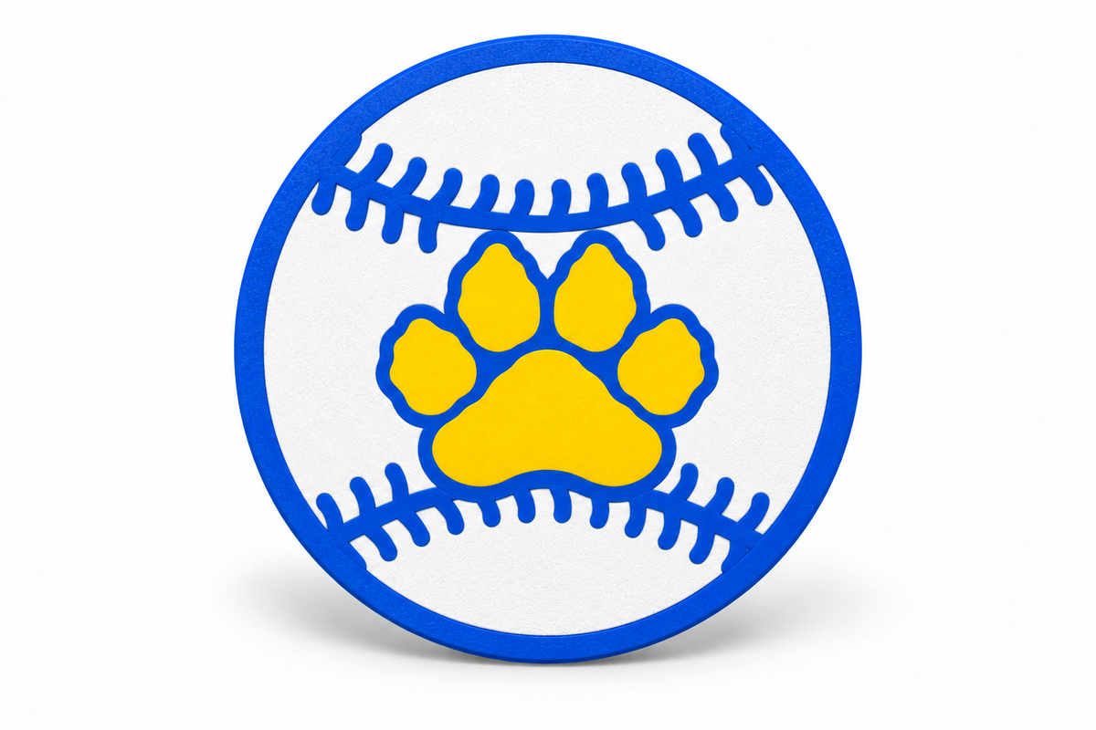 Valley View Baseball Shoe Charm — white background