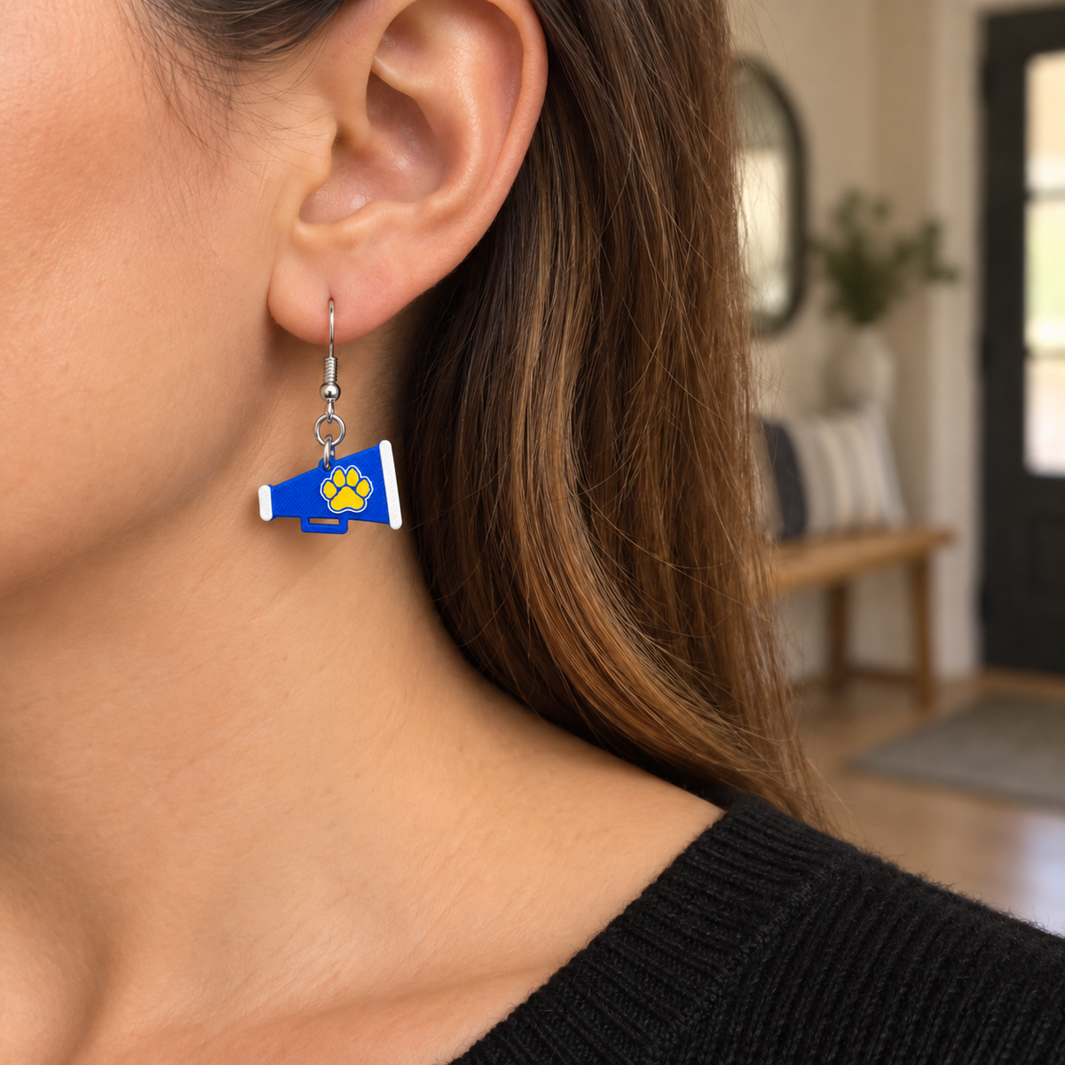 Valley View Cheer Megaphone Earrings — lifestyle