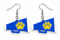 Valley View Cheer Megaphone Earrings — white background