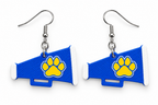 Valley View Cheer Megaphone Earrings — white background