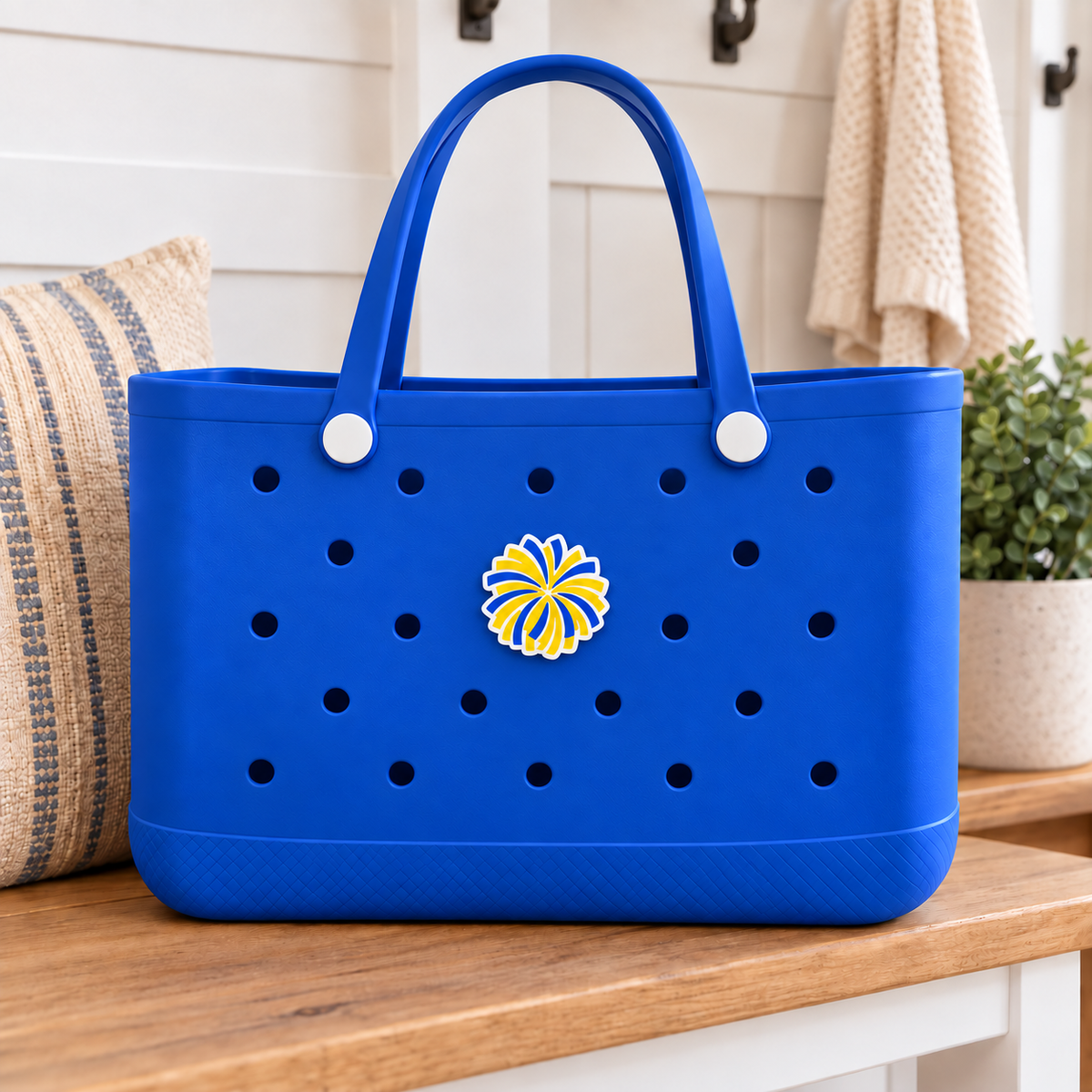 Valley View Pom Pom Bag Charm — lifestyle