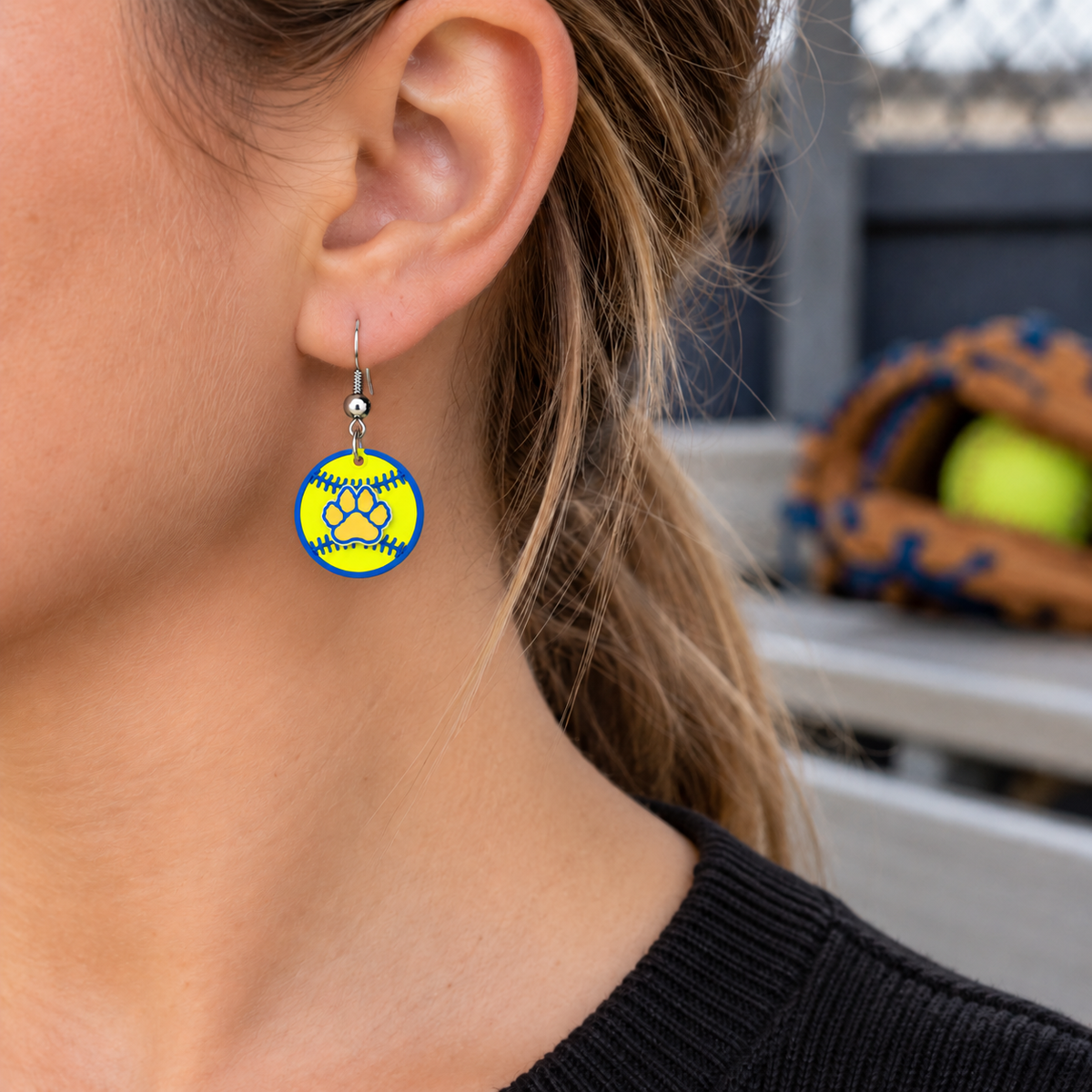 Valley View Softball Earrings — lifestyle