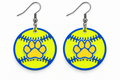Valley View Softball Earrings — white background