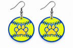 Valley View Softball Earrings — white background