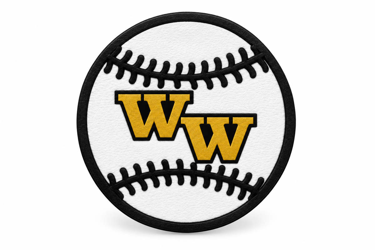 Western Wayne Baseball Shoe Charm — white background
