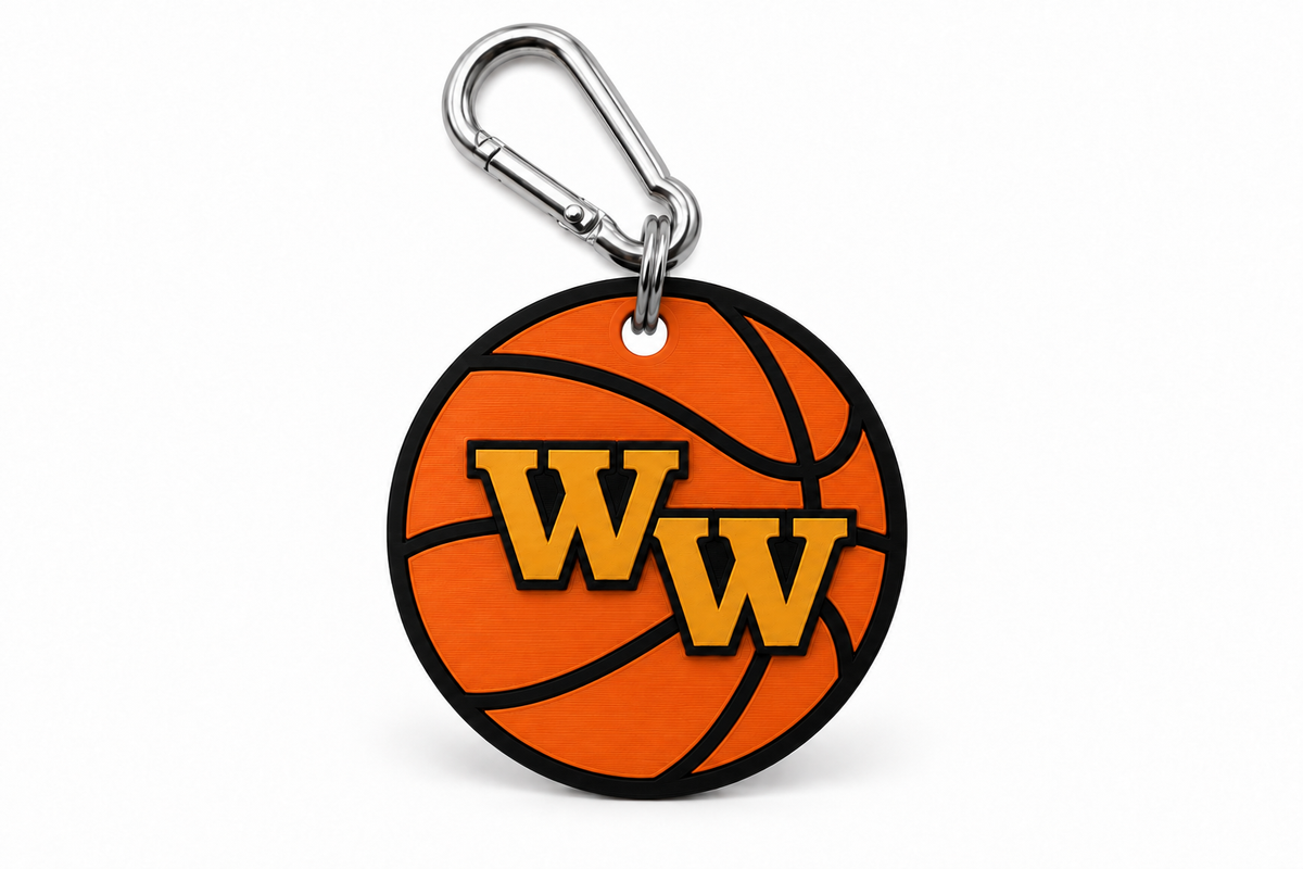 Western Wayne Basketball Bag Tag — white background