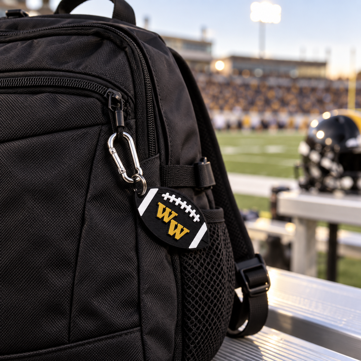 Western Wayne Football Bag Tag — lifestyle