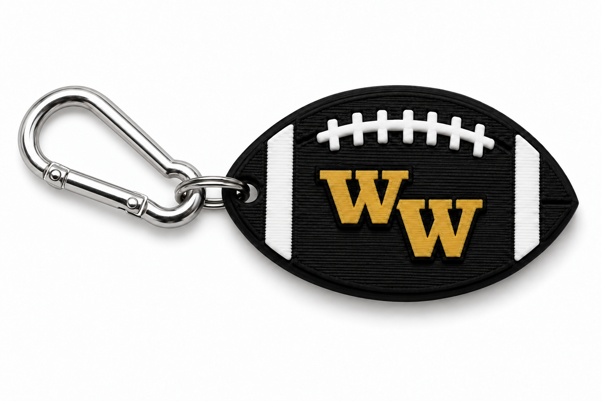 Western Wayne Football Bag Tag — white background