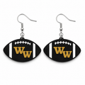Western Wayne Football Earrings — white background