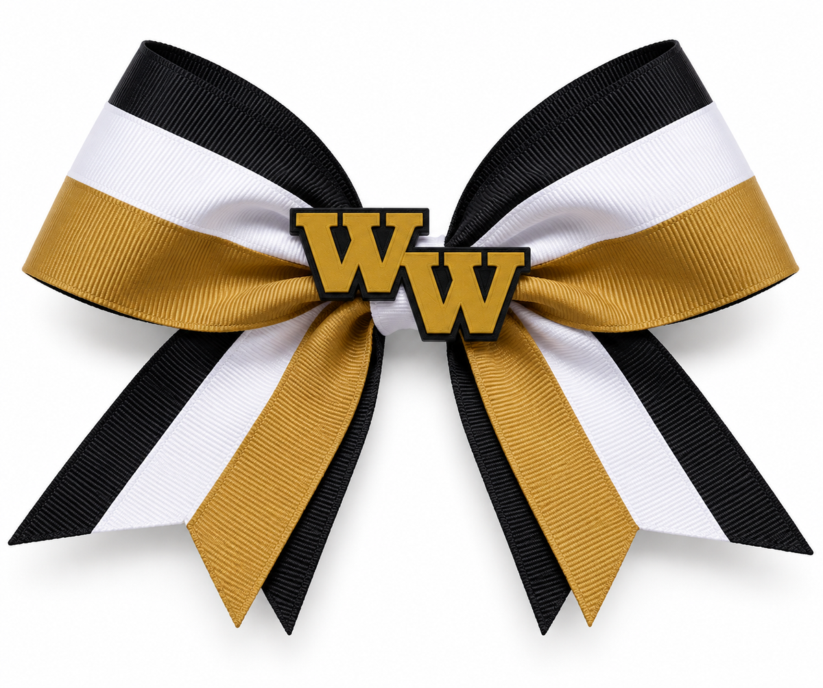 Western Wayne Hair Bow — white background