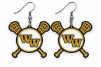 Western Wayne Lacrosse Earrings — white background