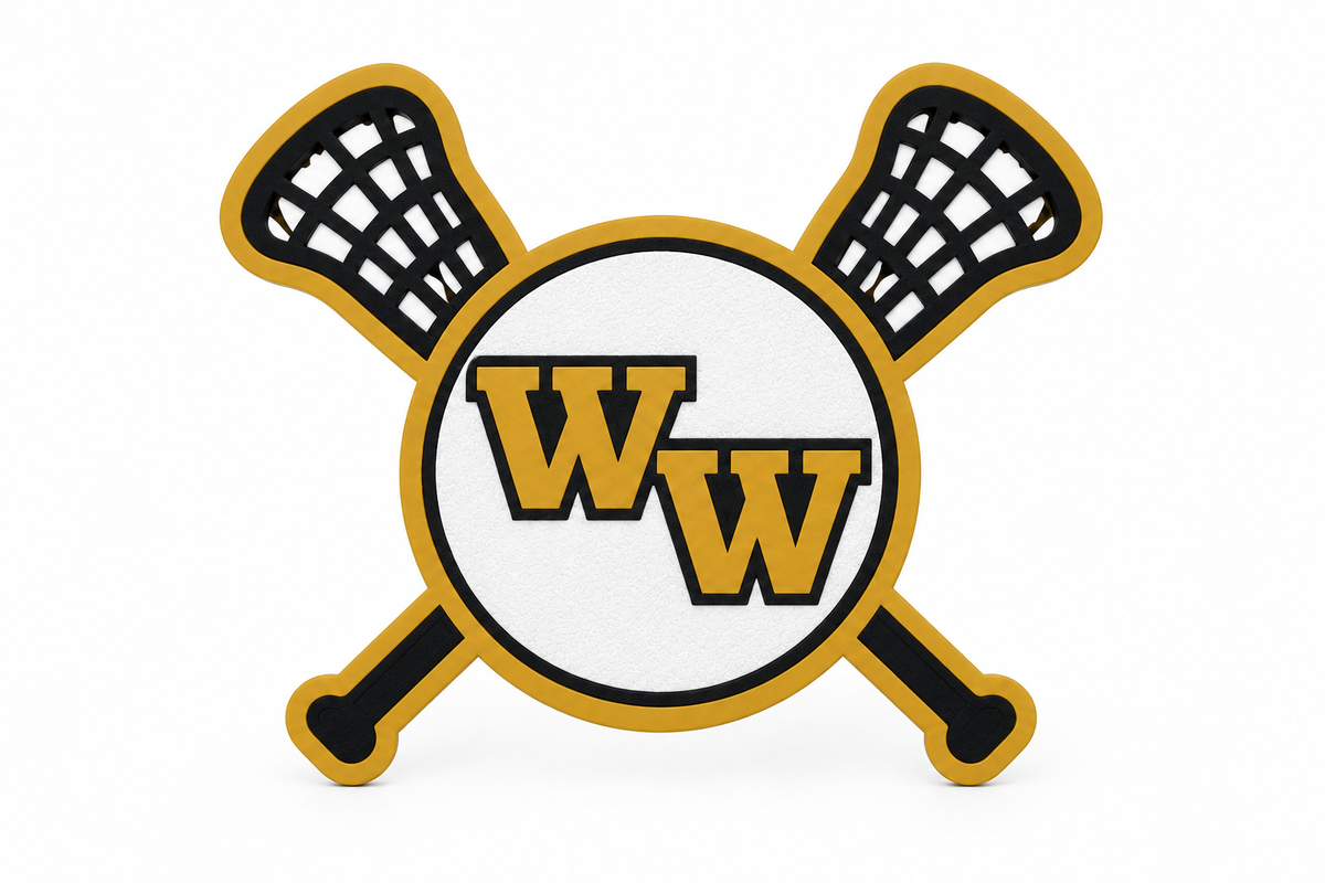 Western Wayne Lacrosse Shoe Charm — white background
