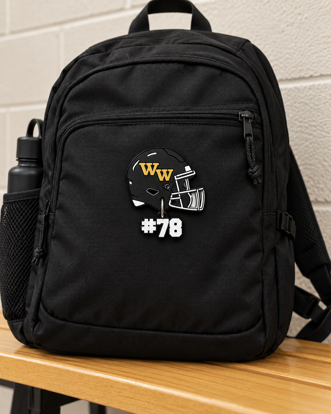 Western Wayne Personalized Football Helmet Pin — lifestyle