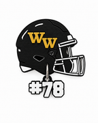 Western Wayne Personalized Football Helmet Pin — white background