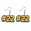 Western Wayne Personalized Number Earrings — white background