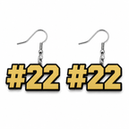 Western Wayne Personalized Number Earrings — white background