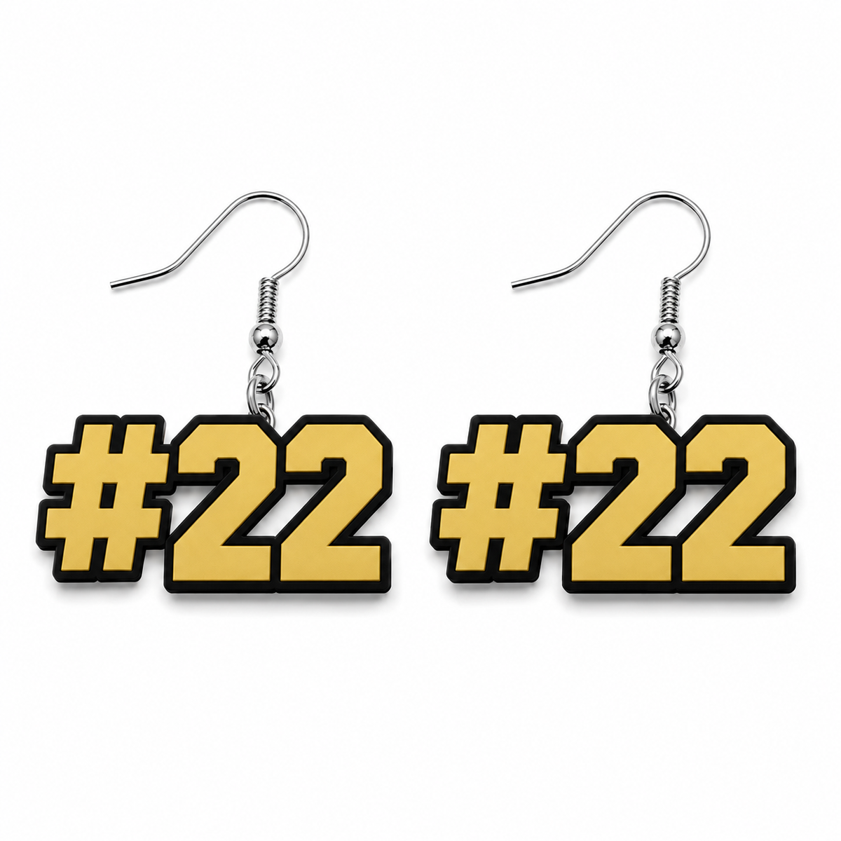Western Wayne Personalized Number Earrings — white background