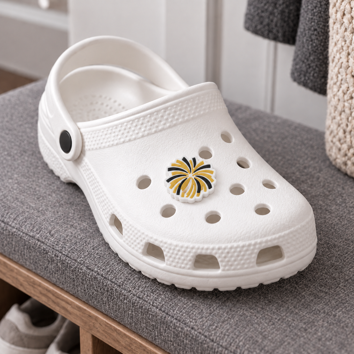 Western Wayne Pom Pom Shoe Charm — lifestyle