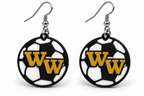 Western Wayne Soccer Earrings — white background