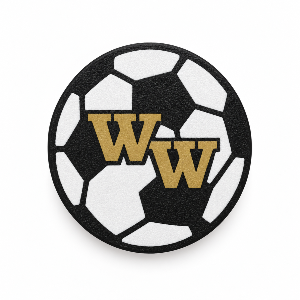 Western Wayne Soccer Shoe Charm — white background