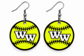 Western Wayne Softball Earrings — white background