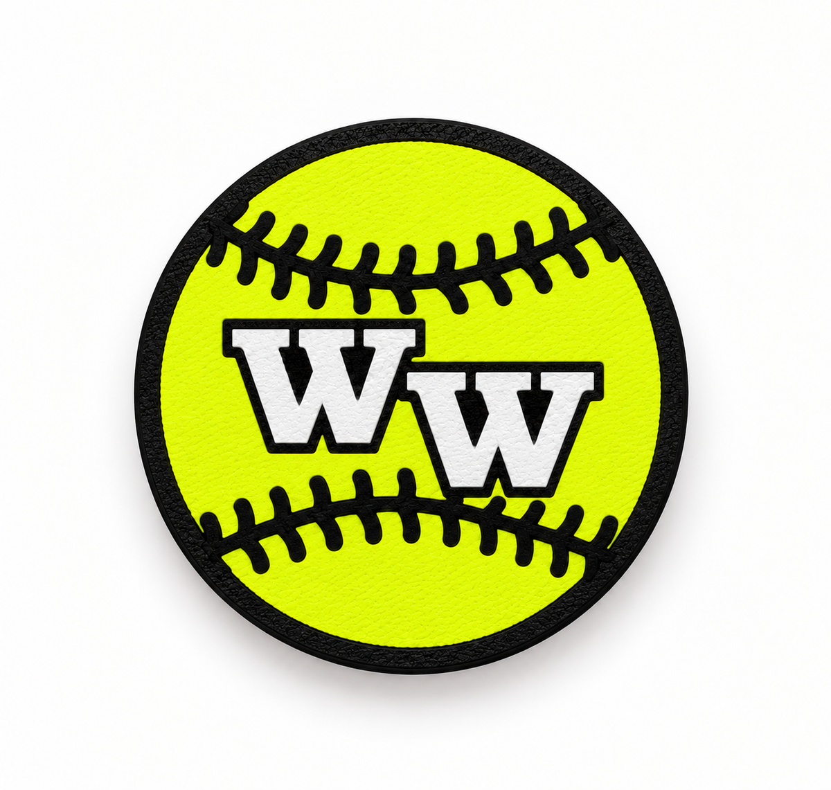 Western Wayne Softball Shoe Charm — white background