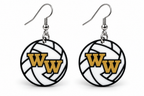 Western Wayne Volleyball Earrings — white background