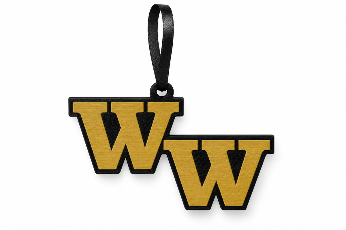 Western Wayne WW Ornament — white background
